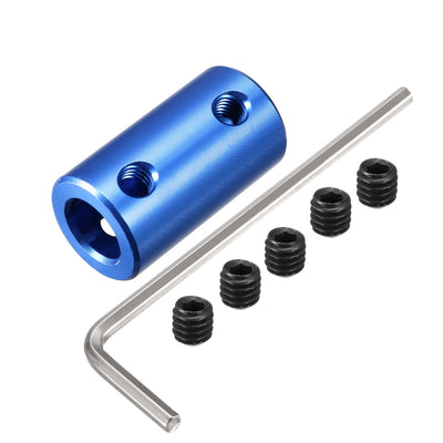 uxcell Uxcell 4mm to 8mm Bore Rigid Coupling 25mm Length 14mm Diameter Shaft Coupler Connector Aluminum Alloy Blue