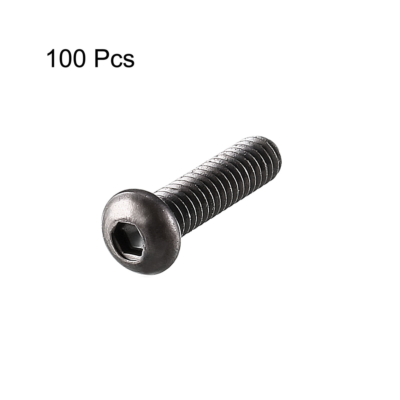 uxcell Uxcell M2x8mm Thread 10.9 Alloy Steel Button Head Hex Socket Cap Screw Bolt 100pcs