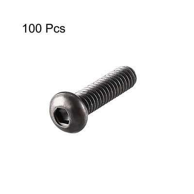 Harfington Uxcell M2x8mm Thread 10.9 Alloy Steel Button Head Hex Socket Cap Screw Bolt 100pcs