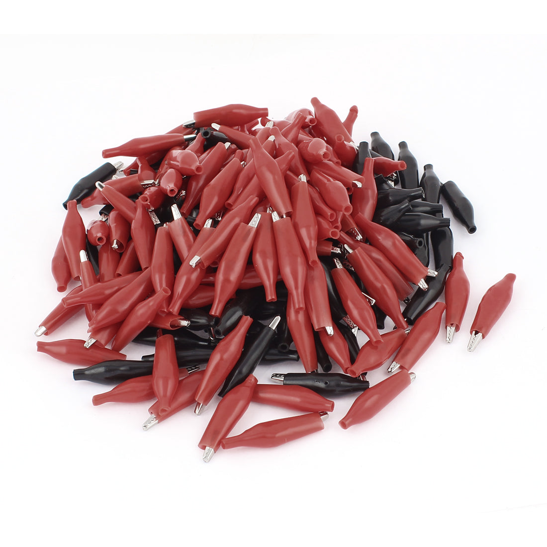 Harfington 026 200pcs 45mm Alligator Clip Clamp Test Testing Probe Black & Red