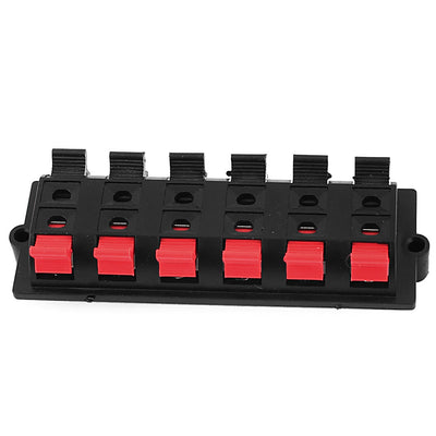 Harfington Red Black 12 Terminal Double Row Vertical 12 Position Spring Loaded Push Speaker Socket Connector Board
