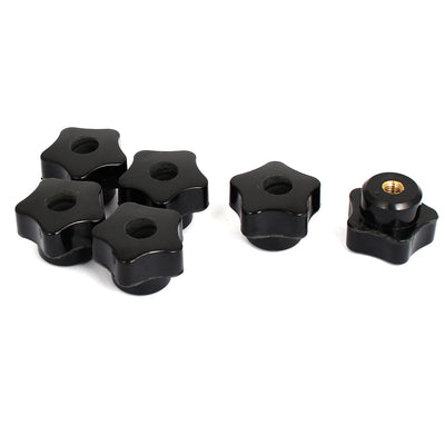 Harfington M6 Female Thread 32mm Star Head Dia Plastic Clamping Knob 6pcs