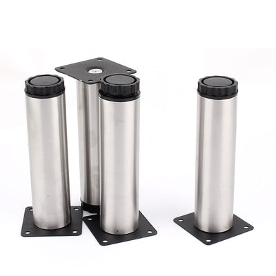 uxcell Uxcell Sofa Chair Tea Table Bed 38mm x 150mm Adjustable Cabinet Leg Silver Tone 4pcs