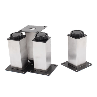 Harfington Metal Feet Stainless Steel Adjustable Square Leg Stand 4pcs