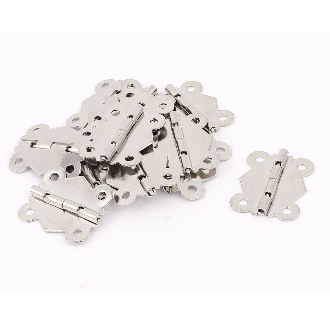 uxcell Uxcell Metal Butterfly Shape Cabinet Gate Closet Door Hinges Silver Tone 13 Pcs