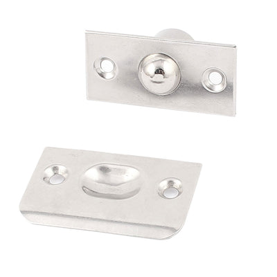 Harfington House Hardware Closet Door Ball Catch Latch Set Silver Tone 15mm×26mm
