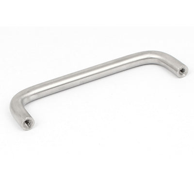 Harfington Cabinet Drawer Dresser Door 105mm Long U-Bar Pull Handle Knob Silver Tone 2pcs