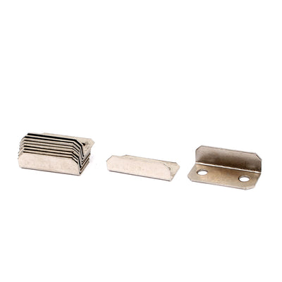 Harfington Home Office Metal Angled Drawer Lock Strike Plate 27mmx13mmx9mm Silver Tone 10pcs