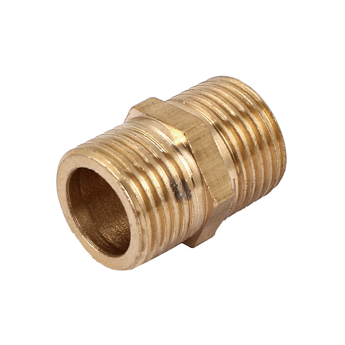 uxcell Uxcell Air Fuel Water Pipe 1/2BSP Male Thread Brass Hex Nipple Fitting 30mm Long
