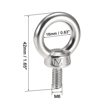 Harfington Machinery Shoulder Lifting Eye Bolt M6×12mm Male Thread 8pcs