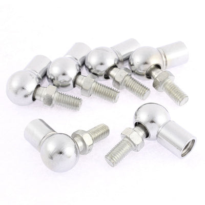 Harfington 8mm Male 10mm Female Thread Diameter L Shaped Ball Joint Rod End Bearings 6pcs