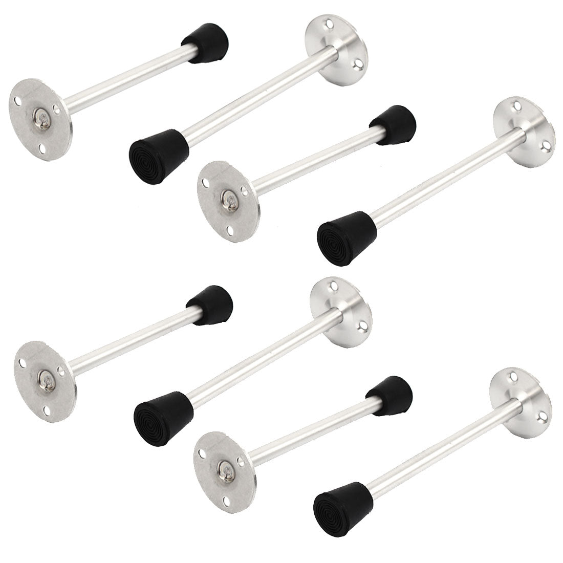uxcell Uxcell 160mm Long Stainless Steel Floor Mounted Door Stop Stopper Bumper 8 Pcs
