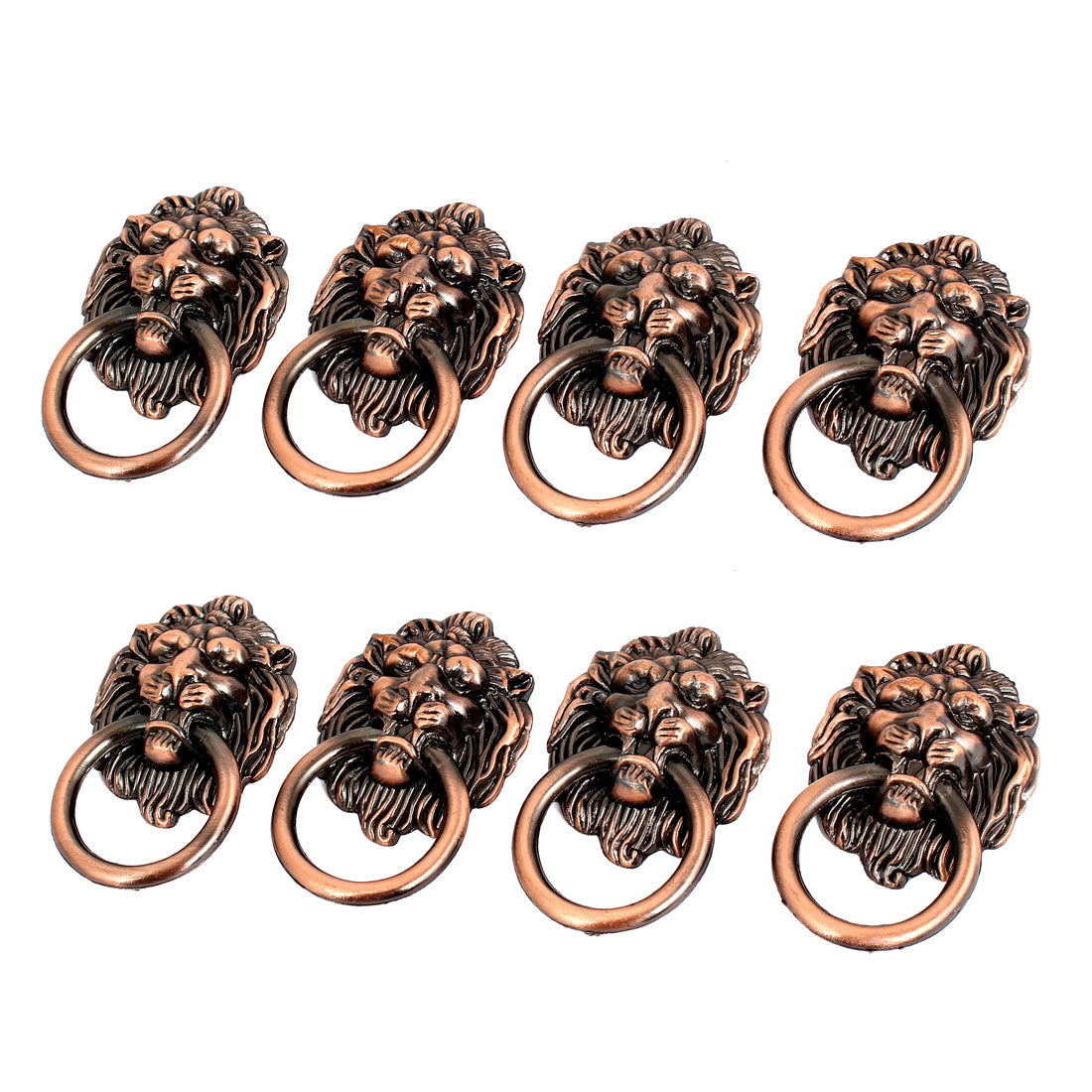 uxcell Uxcell Cupboard Cabinet Wardrobe Drawer Lion Head Ring Pulls Handle 8 Pcs