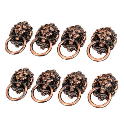 uxcell Uxcell Cupboard Cabinet Wardrobe Drawer Lion Head Ring Pulls Handle 8 Pcs