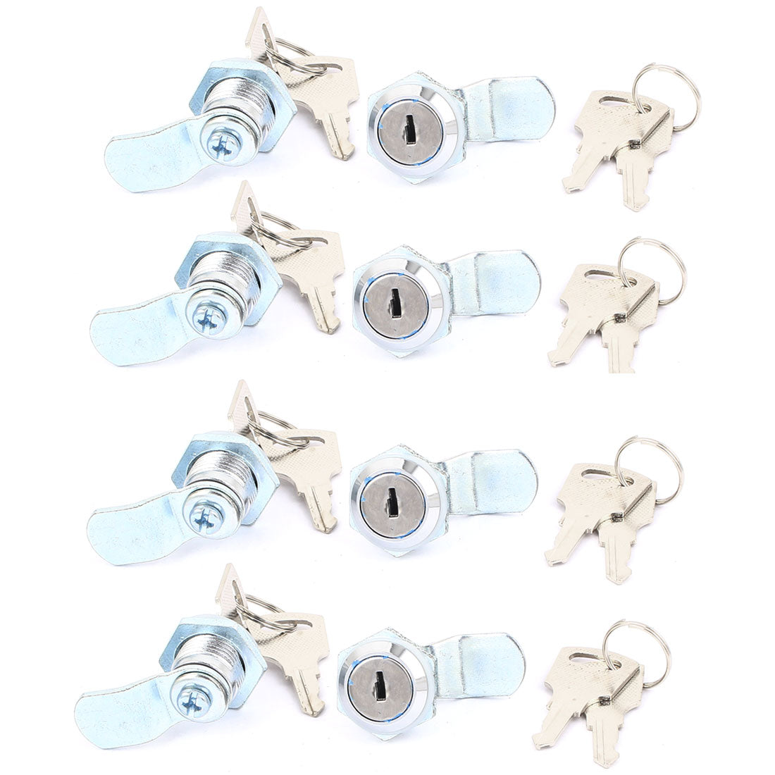 uxcell Uxcell 8 Pcs Door Cabinet Cross Shaped Metal Core Cam Lock w 16 Keys