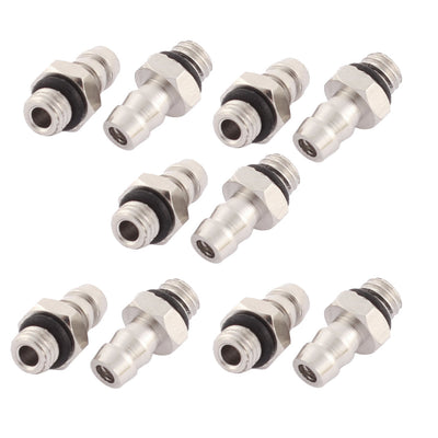 uxcell Uxcell M5 Male Thread to 4mm Pneumatic Tube Hose Mini Barb Fittings 10 Pcs