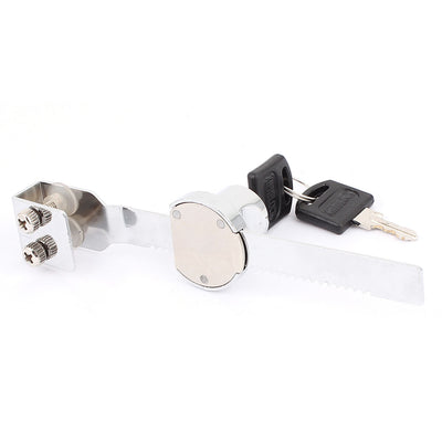 Harfington Uxcell Cabinet Display Case Showcase Sliding Glass Door Lock Silver Tone