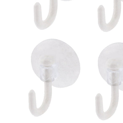 Harfington Uxcell Kitchen Bathroom Clear White Suction Cup Wall Hooks Hanger Sucker 4pcs