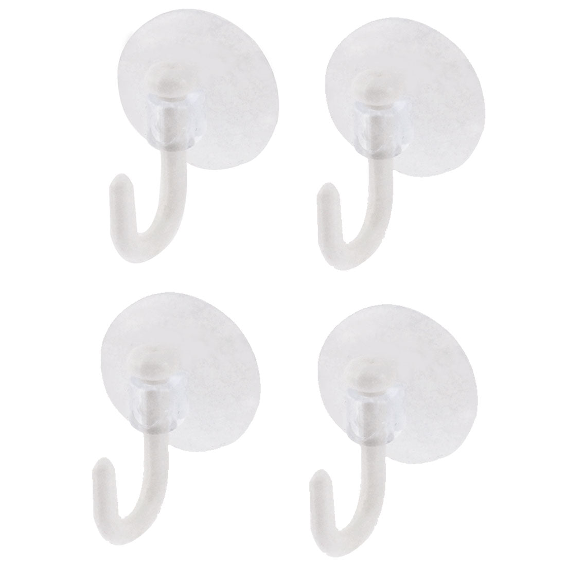 uxcell Uxcell Kitchen Bathroom Clear White Suction Cup Wall Hooks Hanger Sucker 4pcs