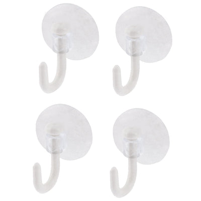 Harfington Uxcell Kitchen Bathroom Clear White Suction Cup Wall Hooks Hanger Sucker 4pcs