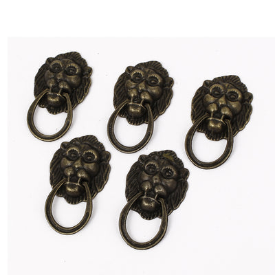 Harfington Uxcell Drawers Door Vintage Style Metal Lion Head Design Chest Knob Pull Handle 5pcs