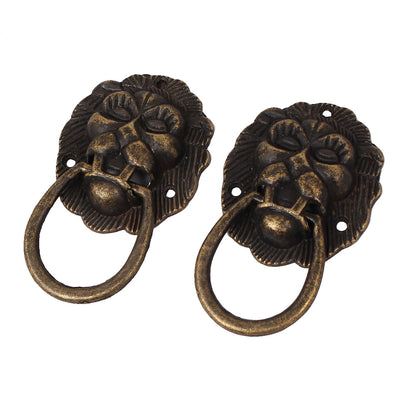 Harfington Uxcell Drawers Door Vintage Style Animal Head Design Chest Knob Pull Handle 2pcs