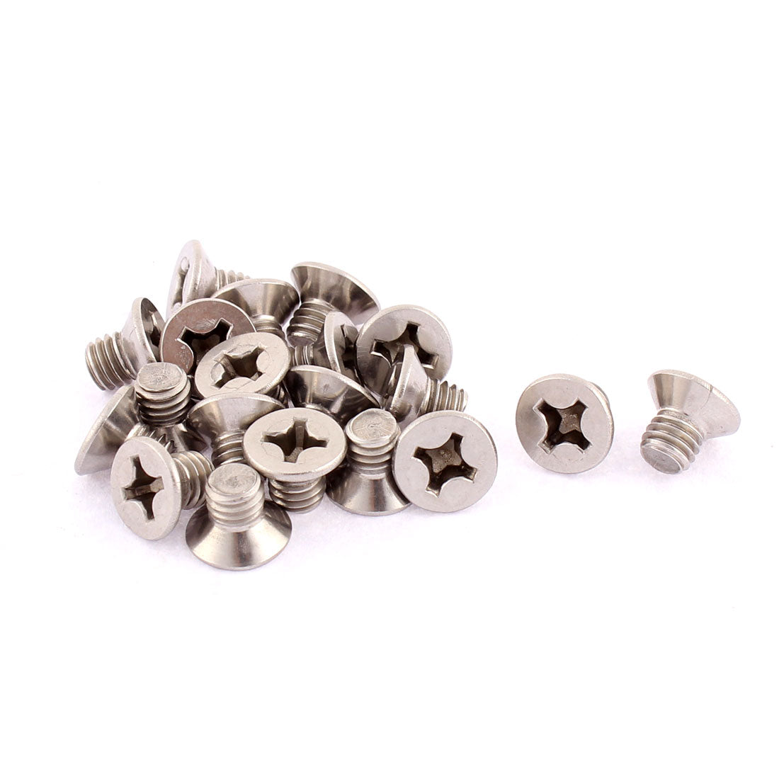 Harfington M6 x 8mm Phillips Head Stainless Steel Countersunk Bolts Machine Screws 20pcs