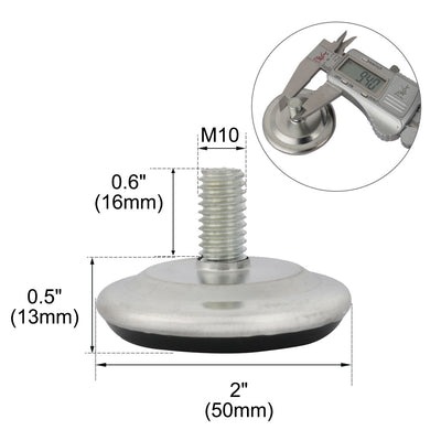 Harfington Uxcell 20Pcs Adjustable Screw On Type Furniture Glide Leveling Feet 10 x 16 x 50mm