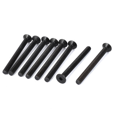 uxcell Uxcell M8x90mm 10.9 Carbon Steel Countersunk Head Hex Socket Screw Black 8pcs
