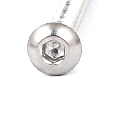 Harfington Uxcell M3 x 35mm Full Thread Button Head Socket Cap Screw Silver Tone 25 Pcs