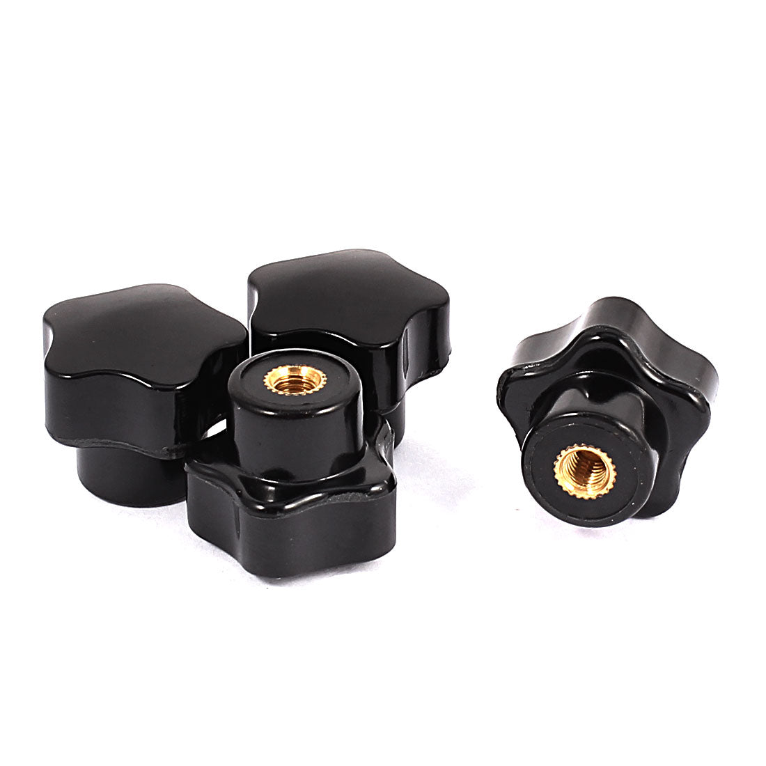 uxcell Uxcell Replacement M5x23x20mm Plastic Star Shaped Head Clamping Knob Grip Black 4 Pcs