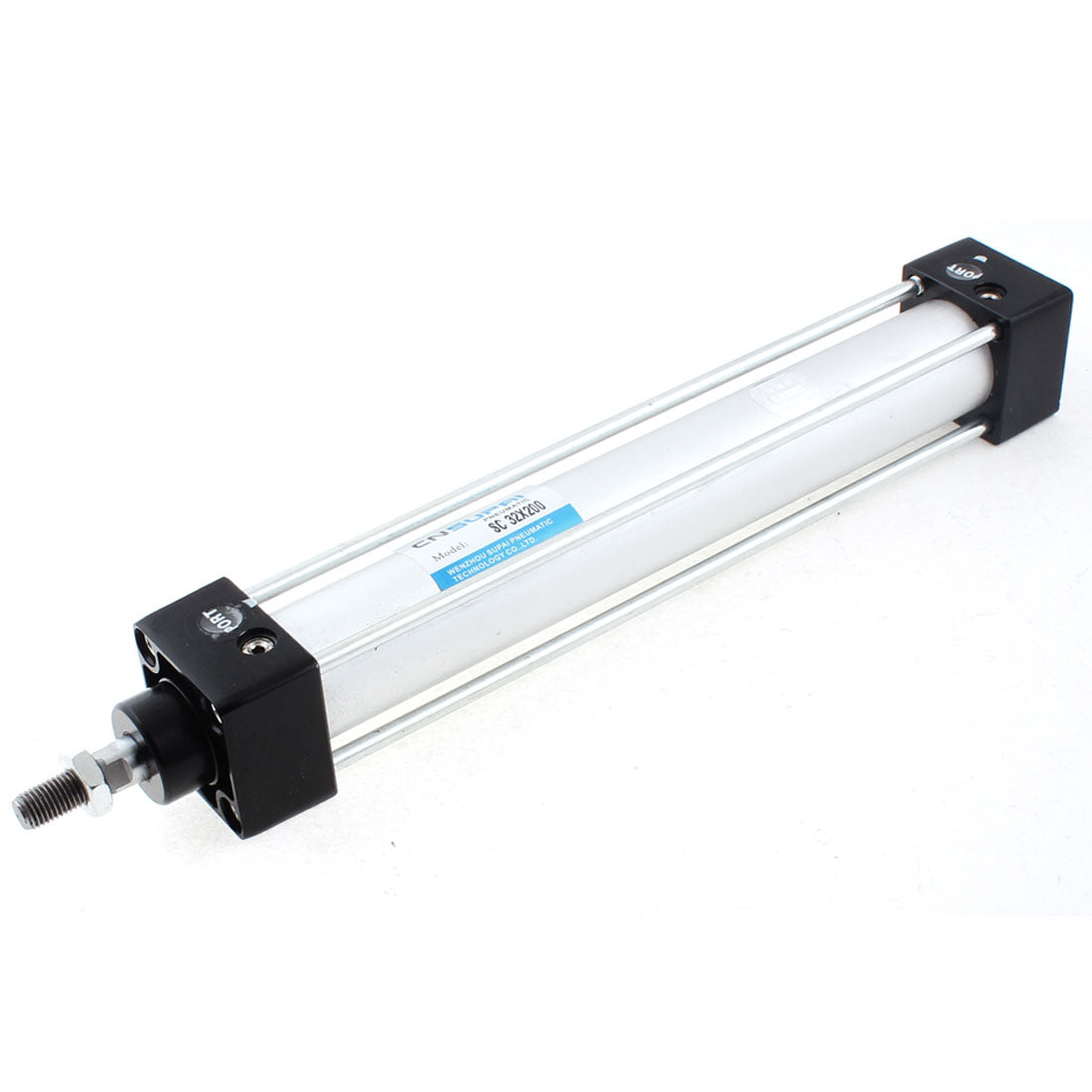 uxcell Uxcell 32mm Bore 200mm Stroke Dual Acting Single Rod Aluminum Alloy Pneumatic Air Cylinder SC32x200
