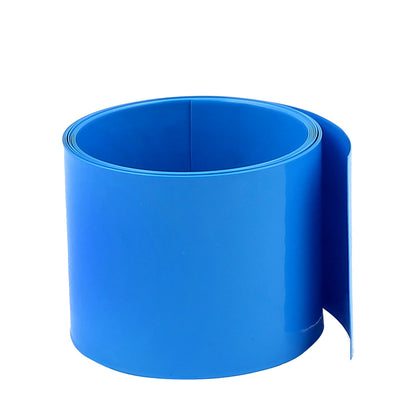 Harfington 6.6ft 60mm Flat 38mm Dia PVC Heat Shrink Tubing Blue for 18650 Battery