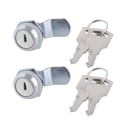Harfington Uxcell Tool Box Mailbox Cabinets Drawer Locking Security Metal Round Head Cam Lock 2pcs w Keys