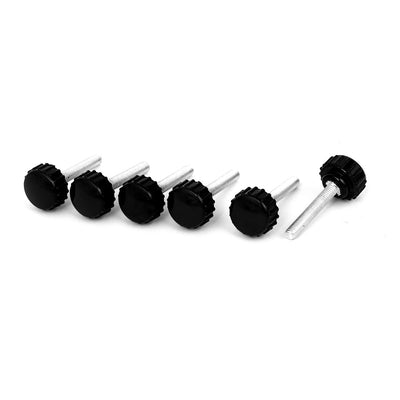 uxcell Uxcell 6 Pcs M5x30mm Thread Replacement Star Hand Knob Tightening Screw Black Silver Tone
