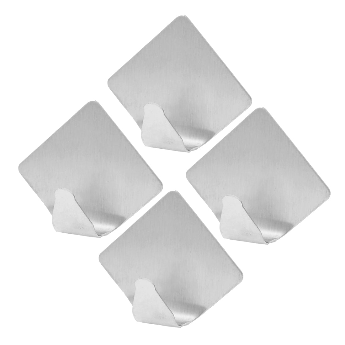 uxcell Uxcell Bedroom Metal Rhombus Design Clothes Bag Hat Coat Self-adhesive Hook Hanger 4pcs