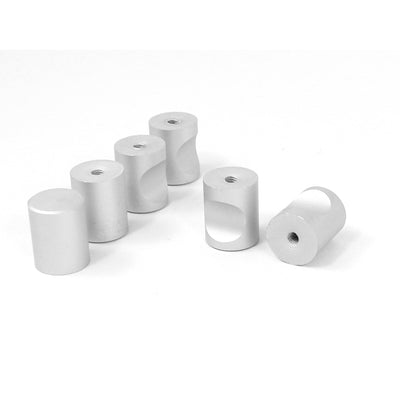 Harfington Door Cabinet Drawer Dresser Cylinder Shaped Pull Handle Knob Silver Tone 6pcs