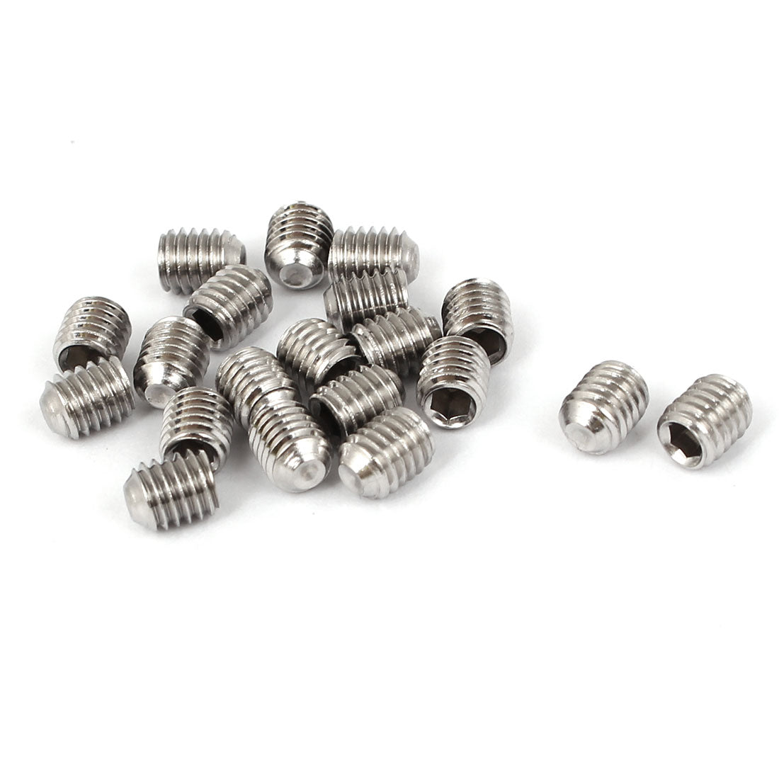 uxcell Uxcell M5x6mm Cup Point Hex Socket Grub Set Screws 20pcs for Gear