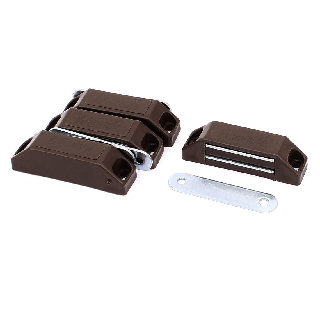 Harfington Plastic 60mm Length Cabinet Cupboard Single Magnet Catch Latch 4 Pcs