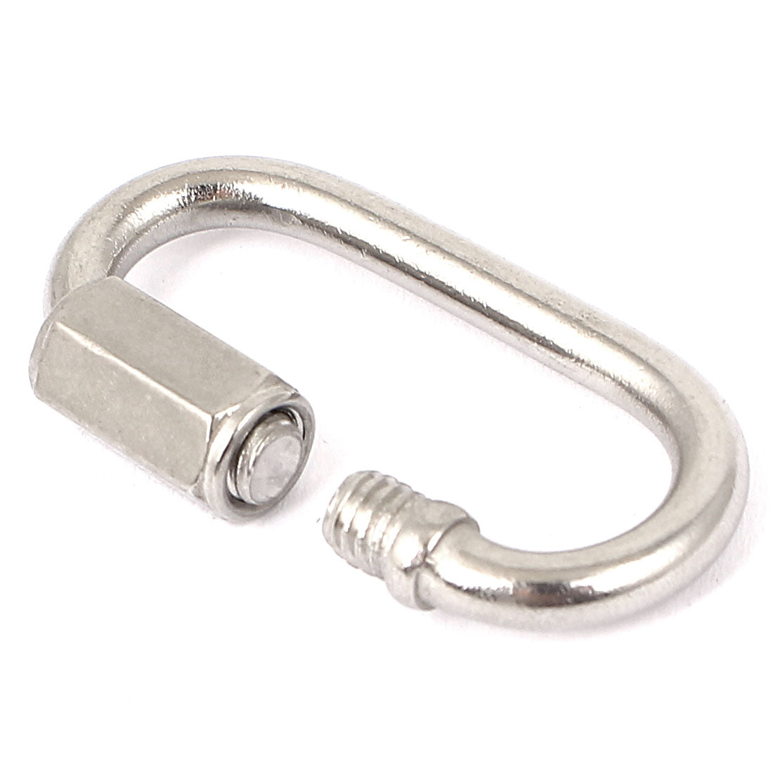 Harfington 3.5mm Thickness 304 Stainless Steel Quick Oval Link Lock Carabiner 2 Pcs