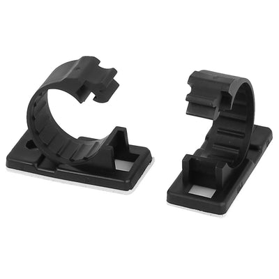Harfington Uxcell 30 Pcs 16mmx37mm White Adhesive Backed Nylon Wire Adjustable Cable Clips Clamps