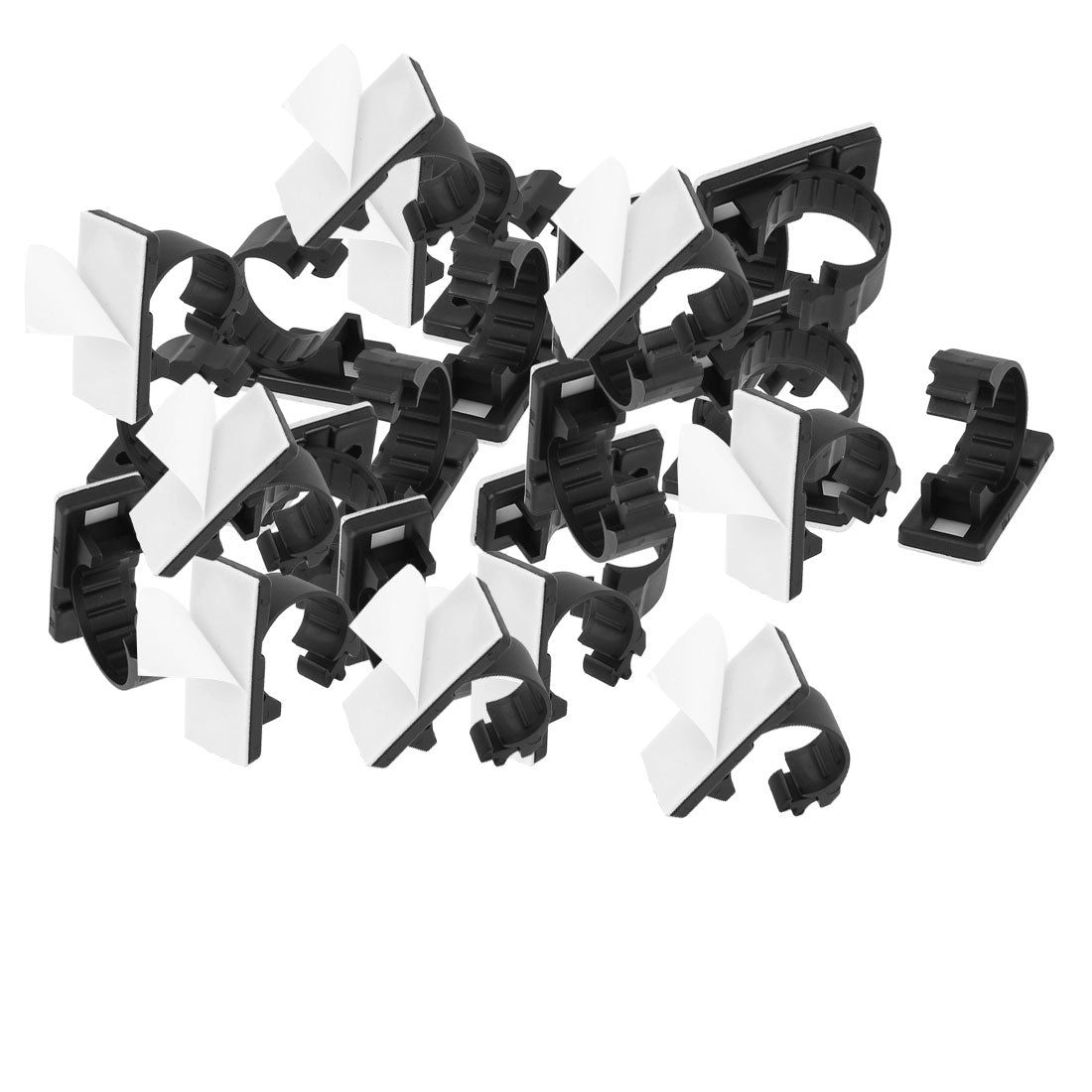 uxcell Uxcell 30 Pcs 16mmx37mm White Adhesive Backed Nylon Wire Adjustable Cable Clips Clamps