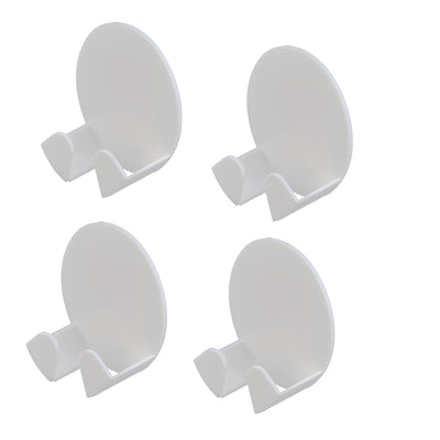 uxcell Uxcell Home Oval Shaped Sticky Electrical Connector Wall Hook Hanger Holder White 4pcs