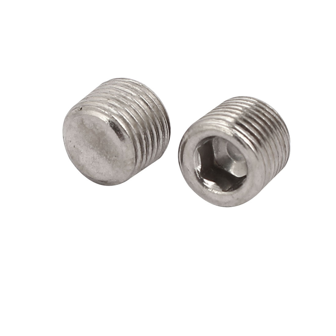 uxcell Uxcell 1/8NPT Male Thread 8mm Height Metal Socket Hex Grub Screw 12pcs