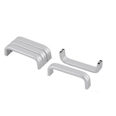 uxcell Uxcell Closet Drawer 68mm Length Aluminum Flat Bow Type Pull Handle Silver Tone 5 PCS