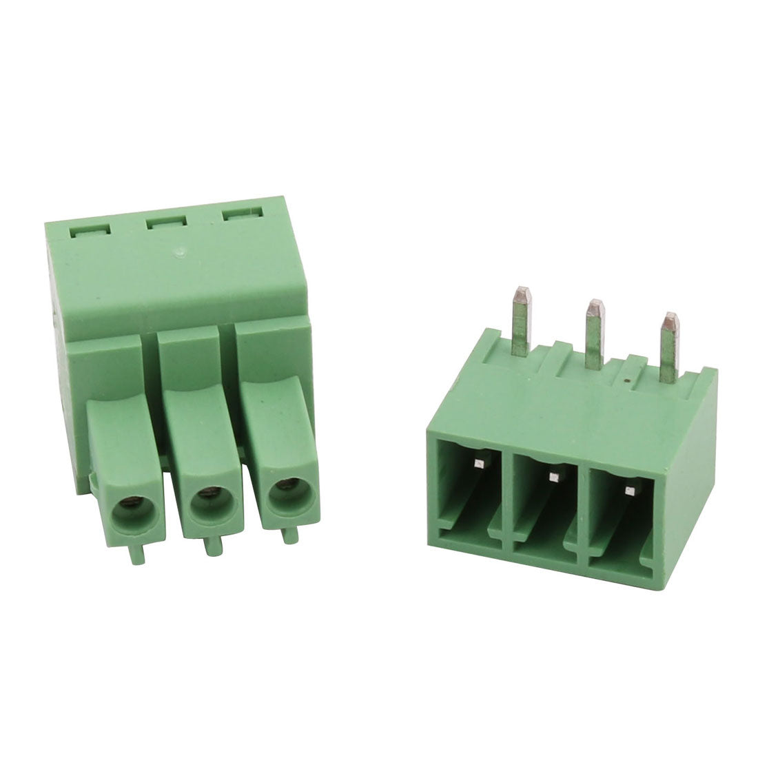 uxcell Uxcell 3 Sets 300V 8A 3.81mm Pitch 3P Male Female PCB Screw Terminal Block Connector Green
