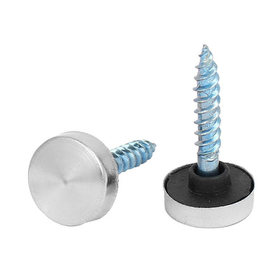 Harfington Uxcell 12mm Dia 201 Stainless Steel Cap Cover Nails Decorative Mirror Screws 8PCS