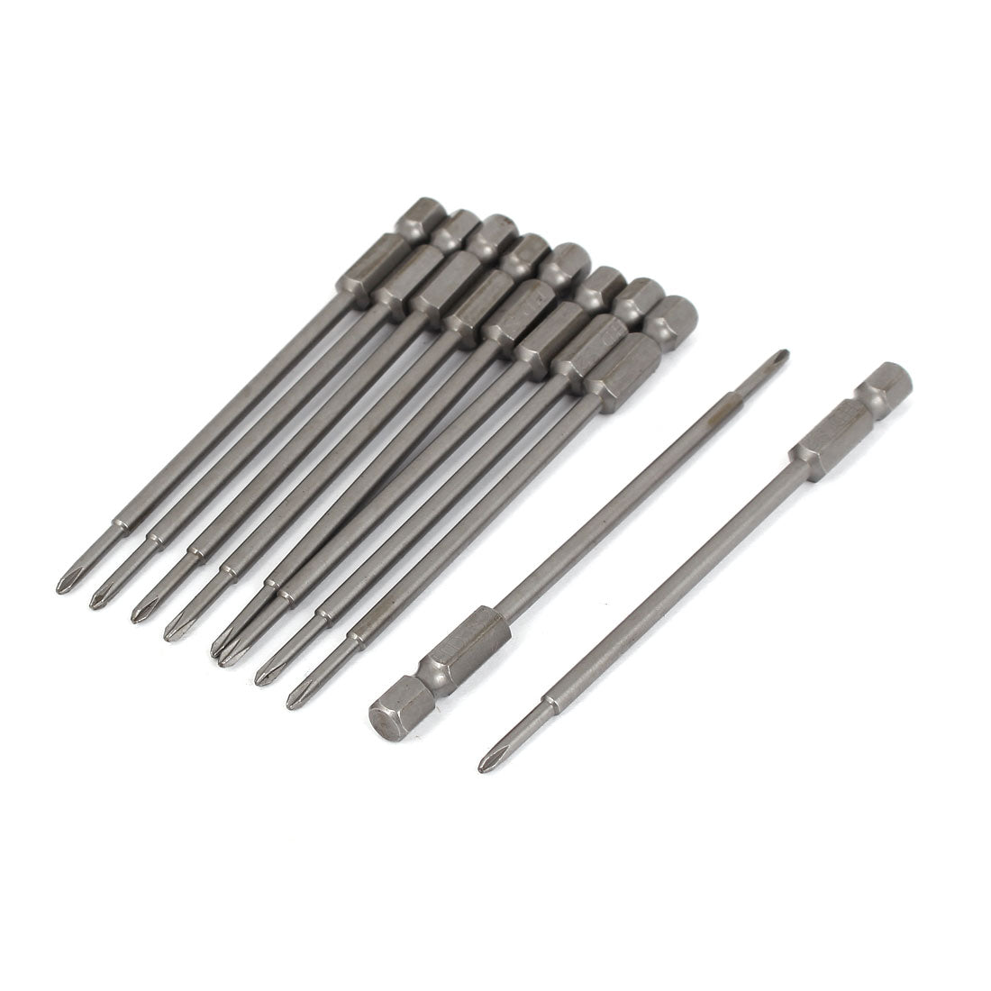 uxcell Uxcell 1/4" Hex 2.5mm Phillips PH0 Magnetic Screwdriver Power Screw Insert Bits 100mm Long 10pcs