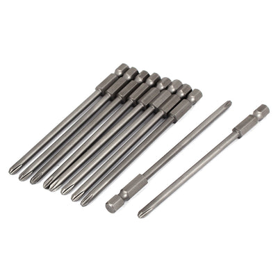 uxcell Uxcell 1/4" Hex 4mm Phillips PH2 Magnetic Screwdriver Power Screw Insert Bits 100mm Long 10pcs