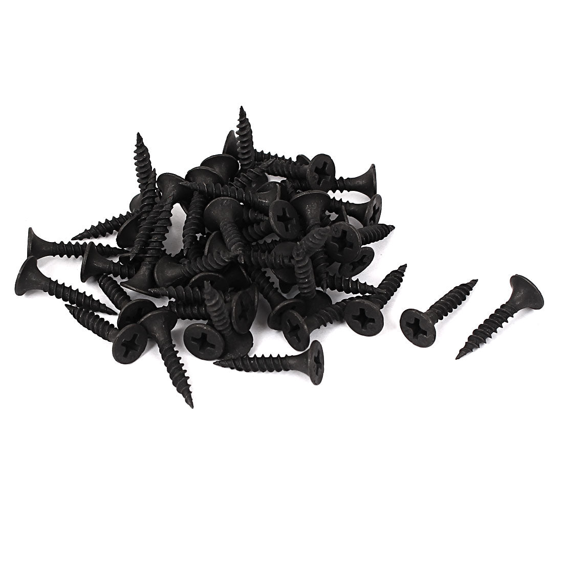uxcell Uxcell M3.5x20mm Zinc Plated Phillips Flat Head Self Tapping Screws Black 50pcs
